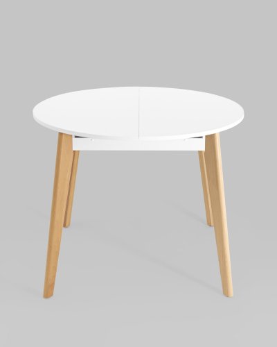 Стол Rondo 100-135*100 бук/белый