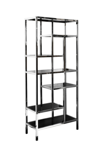 46AS-SH1076-SILVER Стеллаж серебристый/темн.ст. 80*35*180см