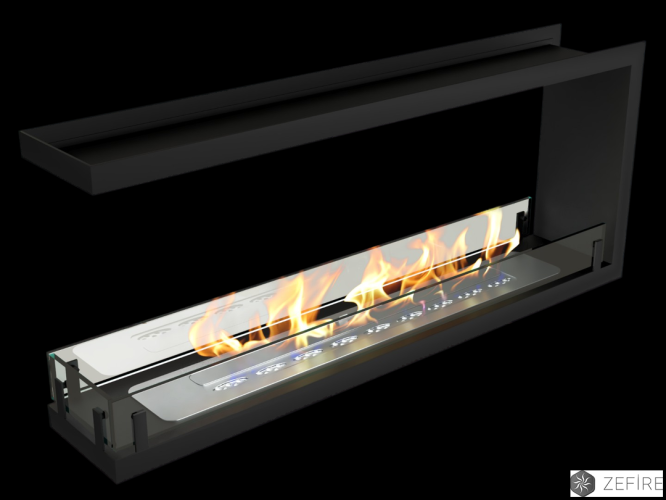 Биокамин Contour торцевой сквозной 1100 (Estetic Flame)