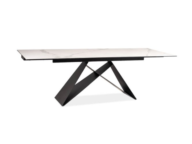 Стол обеденный Signal WESTIN III Ceramic 160 раскладной (белый/черный)