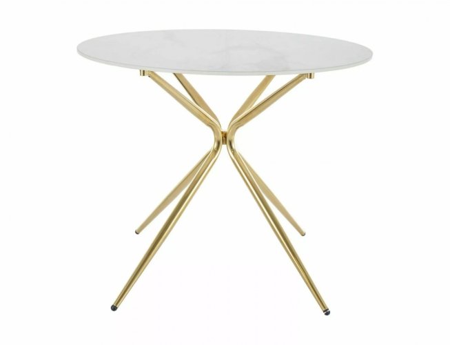 Стол обеденный Signal AZALIA Ceramic 90 (белый/золотой)