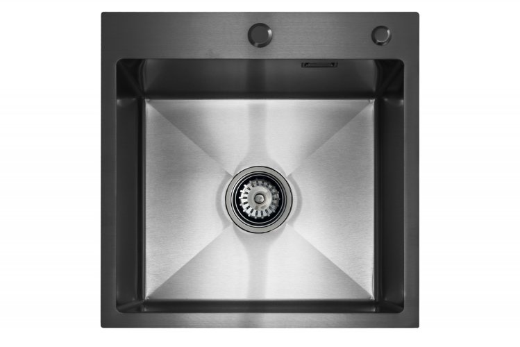 Кухонная мойка из нержавейки BLANTEK LS-5050B Nano black