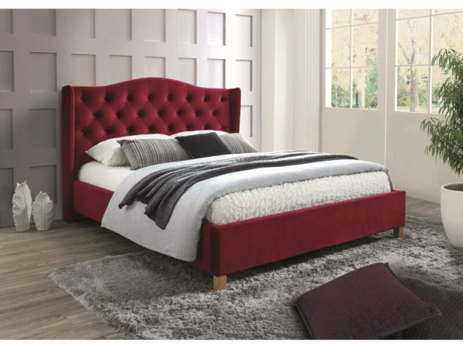 Кровать Signal ASPEN Velvet (бордовый) 160/200