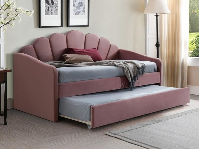 Кровать Signal BELLA VELVET (античный розовый) 90/200