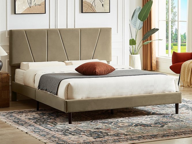 Кровать Signal SAVANA Velvet Bluvel 28 (бежевый) 160/200