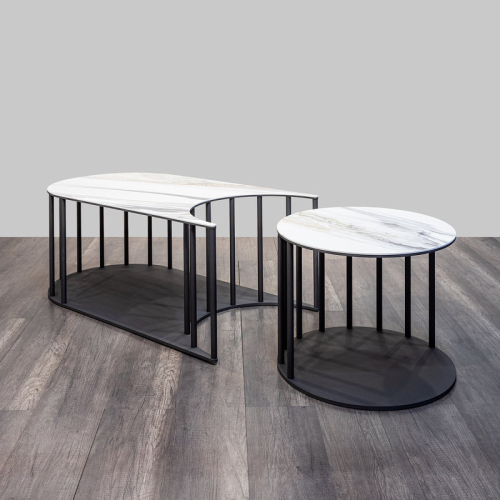 Журнальный столик Sinergy (комплект из 2) Tonin Casa Modern 112 x 60 x 42h x ø55 nc75484