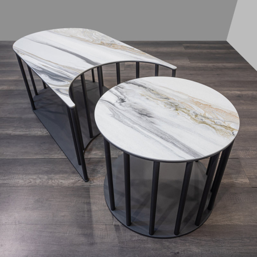 Журнальный столик Sinergy (комплект из 2) Tonin Casa Modern 112 x 60 x 42h x ø55 nc75484
