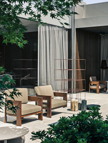 Кресло Minotti Warhol Iroko Outdoor