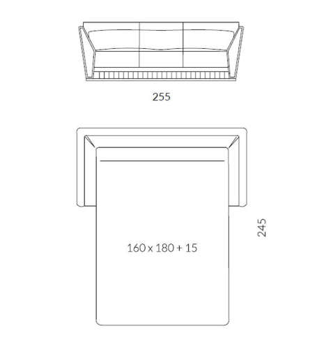 Диван-кровать 3-местный Gunel Keoma Luxury 255 x 112 x 88h nc68655