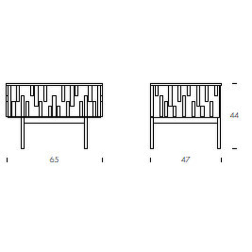 Прикроватная тумбочка Drops Night Tonin Casa Modern 65 x 47 x 44h nc75704