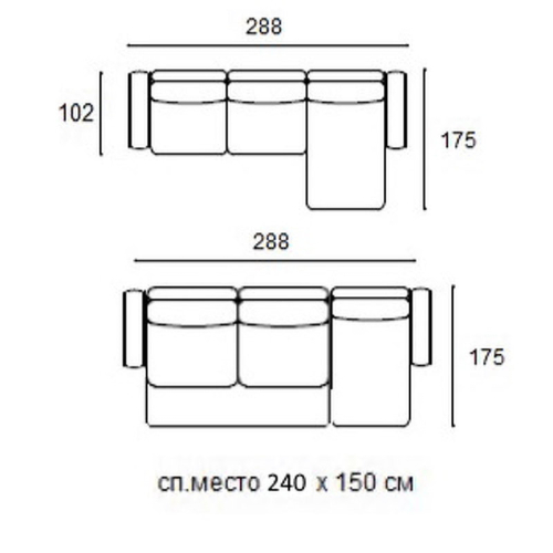 Угловой диван-кровать Punta Dream Mod Interiors Selection 288 x 175 x 88h nc89425