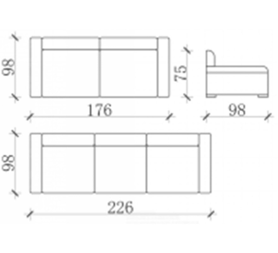 Диван Mod Interiors Wabi Sabi 226 x 98 x 98h nc103603