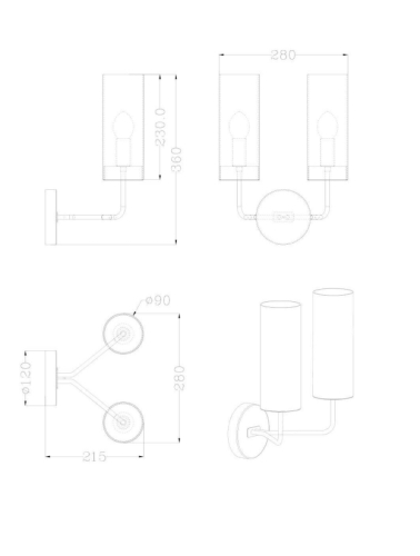 Бра Glass Tube 2 Wall