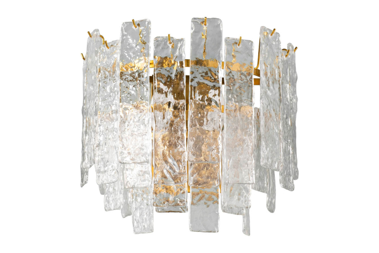 Бра Ice рифленое стекло/латунь K2KG0998W-2B