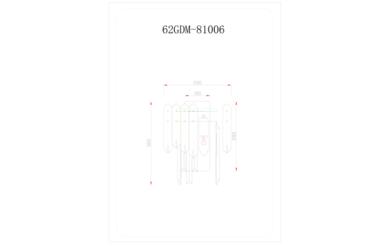 Бра с кристаллами (золото) 62GDM-81006