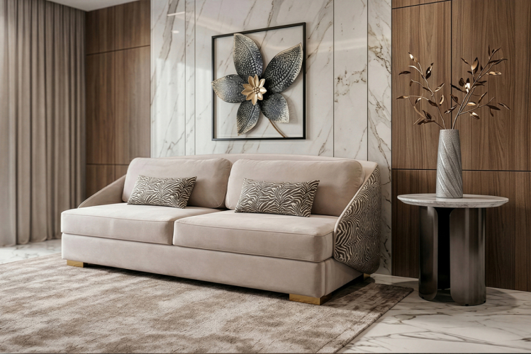 Диван Палаццо(Palazzo) 240М трехм. раскладной бежевый/принт Colt002+Ana-Beg 240*105*95см