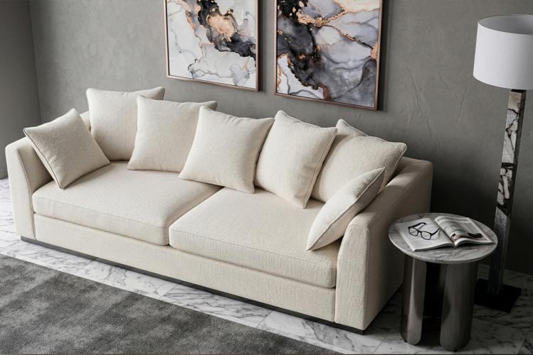 Диван Роберто(Roberto) трехместный, рогожка кремовый BOTEGA-SVBEG 250*100*90см
