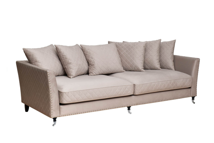 Диван Sorrento 250 трехместный велюровый светло-серый SORRENTO-250-Colt030
