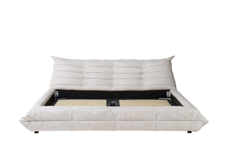 Двуспальная кровать RBD029 New Vintage Ivory leather