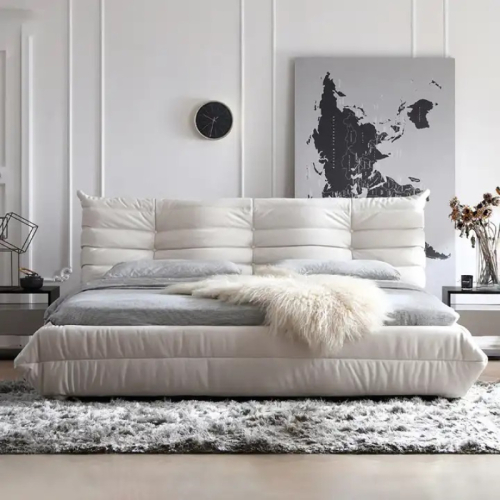 Двуспальная кровать RBD029 New Vintage Ivory leather