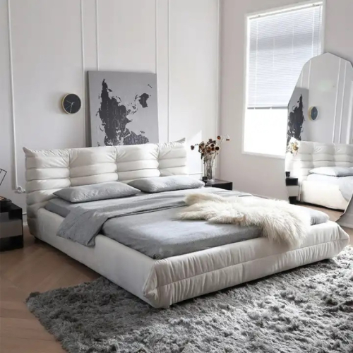 Двуспальная кровать RBD029 New Vintage Ivory leather