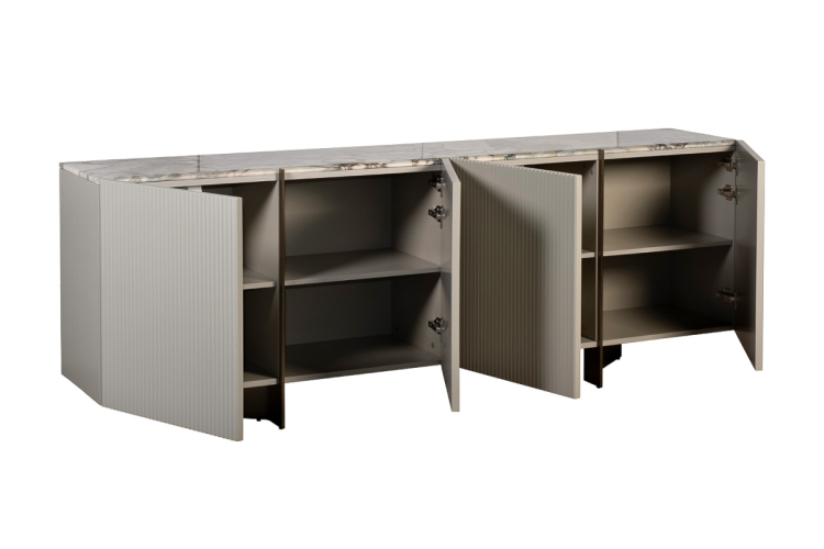 Комод с мраморной столешницей серый 58DB-21636