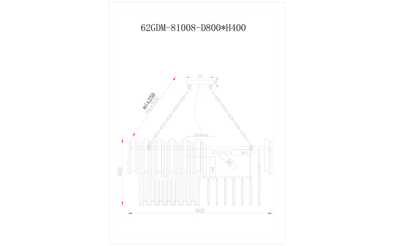 Люстра с кристаллами (золото) 62GDM-81008-540