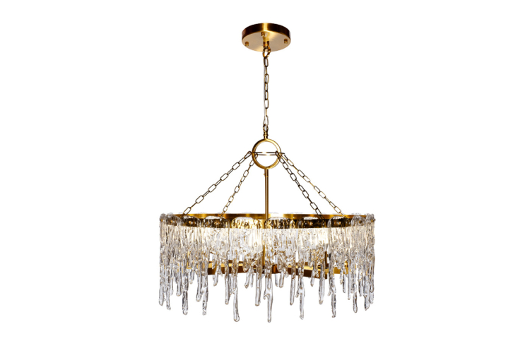 Люстра TIARA круглая латунь/стекло прозрачное K2KG1102P-8A