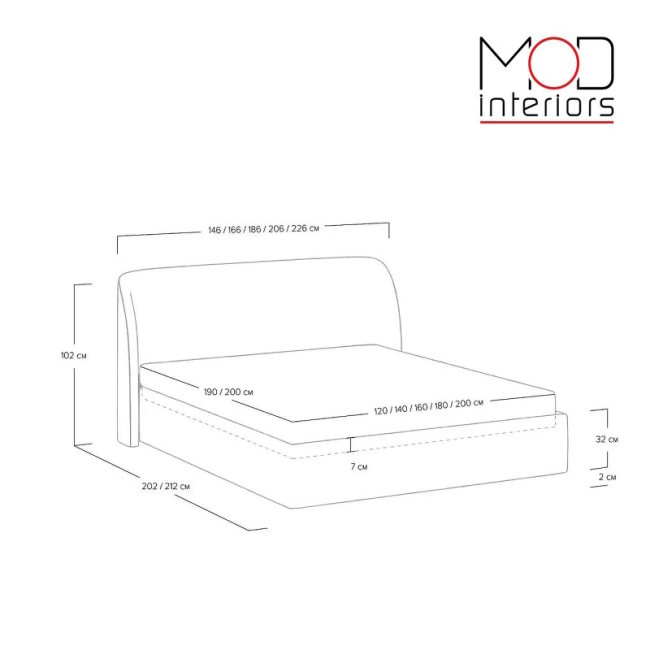 Кровать с подъемным механизмом Палома (Paloma) 180*200 SELECTION, MOD INTERIORS