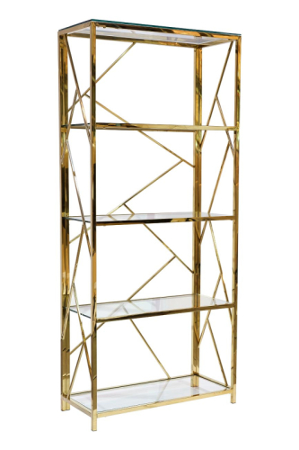 Стеллаж с прозрачным стеклом (золотой) GY-SH8711GOLD