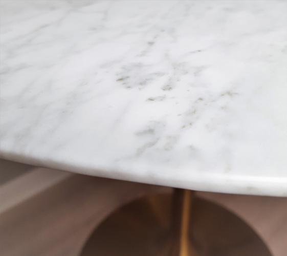 Стол обеденный белый Tulip Marble Brass