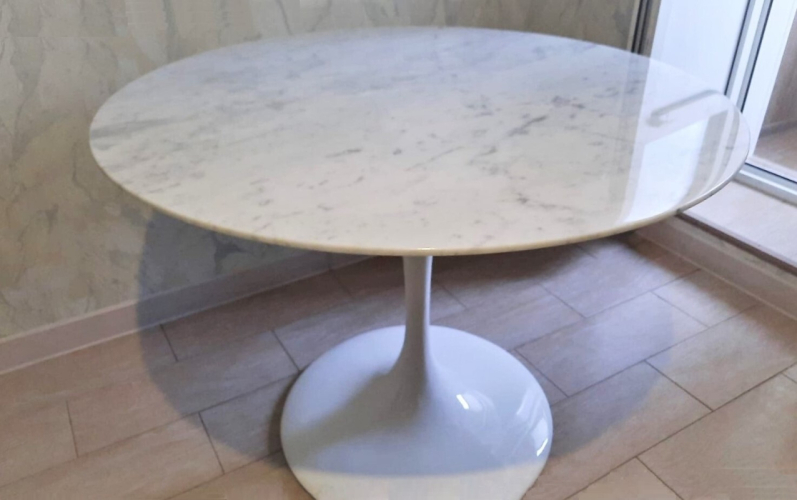 Стол обеденный белый Tulip Marble