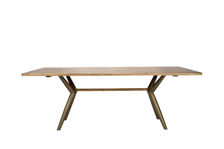 Стол RI010 Brass metal base & Light Grey Ash