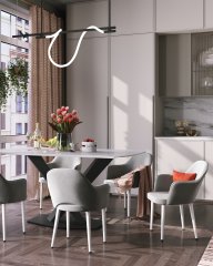 Стол обеденный Belle 160х90 белый мрамор