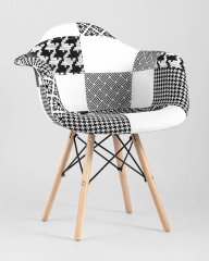 Кресло Eames DSW пэчворк черно-белое