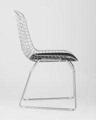 Стул обеденный Bertoia хромированный с черной подушкой 4 шт