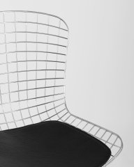 Стул обеденный Bertoia хромированный с черной подушкой 4 шт
