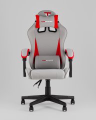Кресло спортивное TopChairs Phantom ткань серо-красный