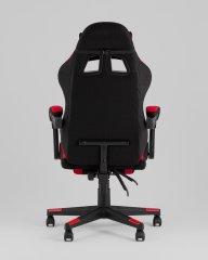 Кресло спортивное TopChairs Prophet с оттоманкой ткань черно-красный