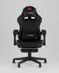 Кресло спортивное TopChairs Prophet с оттоманкой черный