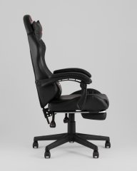 Кресло спортивное TopChairs Prophet с оттоманкой черный