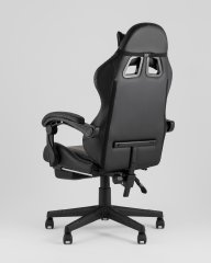 Кресло спортивное TopChairs Prophet с оттоманкой черный