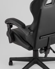 Кресло спортивное TopChairs Prophet с оттоманкой черный