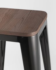 Стул барный TOLIX WOOD черный глянцевый