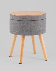 Пуф с ящиком Store Woody рогожка серая