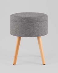 Пуф с ящиком Store Woody рогожка серая
