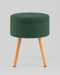 Пуф с ящиком Store Woody рогожка темно-зелёная