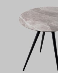 Стол Ники круглый столешница керамика Italian light grey 800