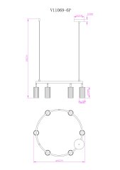 Люстра подвесная Moderli V11604-6P Cora