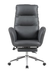 Кресло руководителя TopChairs Solid с оттоманкой серый